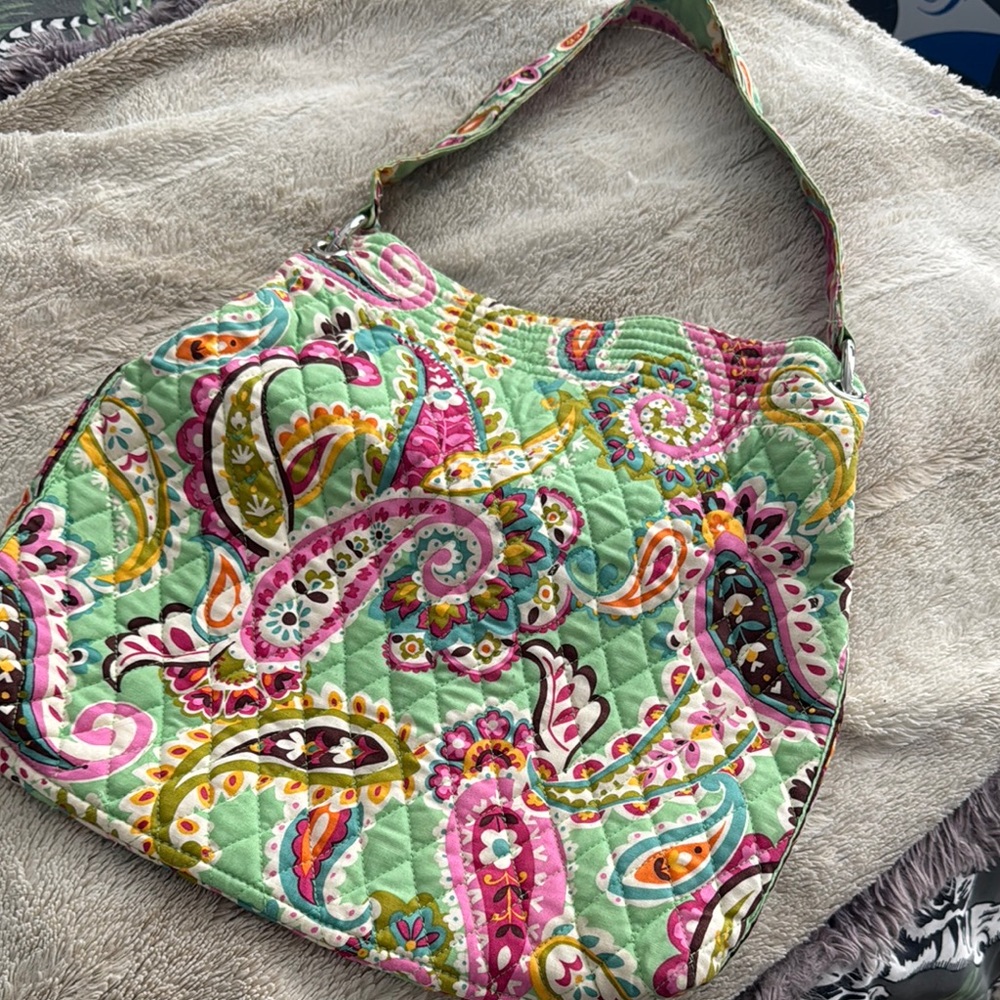 Vibrant Vera Bradley Paisley Quilted Shoulder Bag